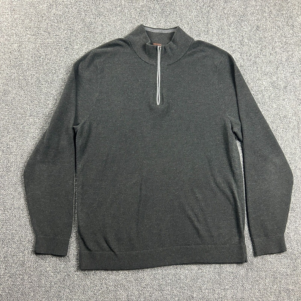 Tommy Bahama 1/4 Zip Pullover Mens Large Gray Sweater Island Zone Adults